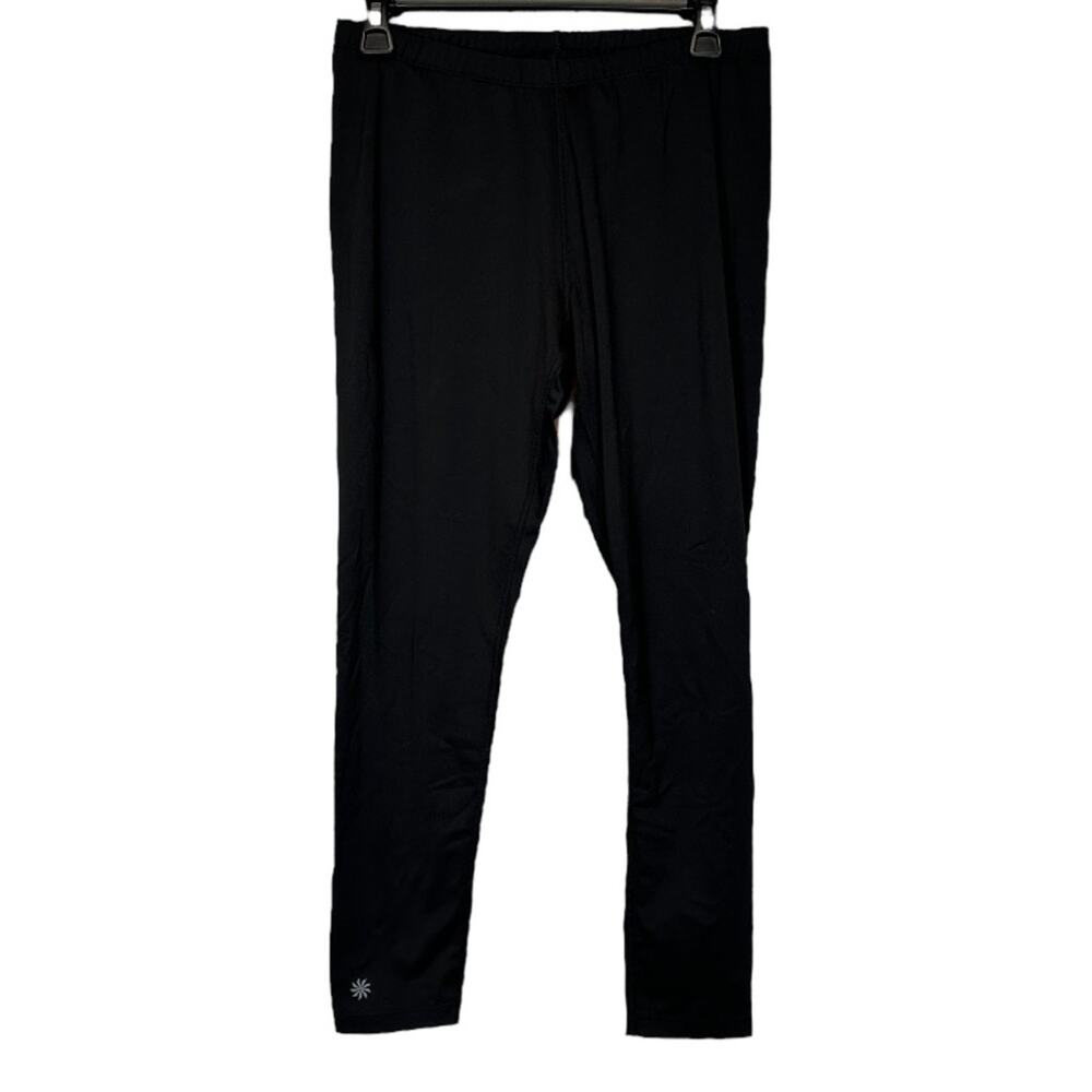 Athleta Black Mid Rise‎ Drawstring Cropped Legging Pants Size M